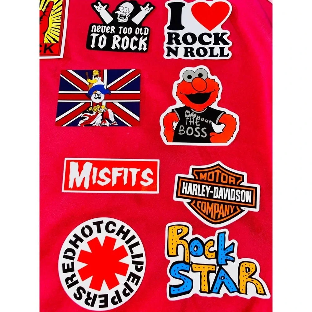 Rock & Roll Mix/Theme Water Bottle- Laptop Sticker Bundle of 12